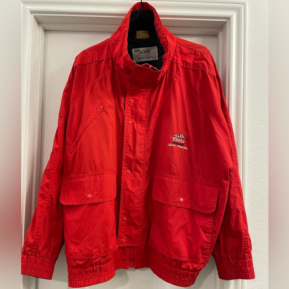 Coors Bill Elliot Signature Collection Jacket Vintage Size Large Ford Racing